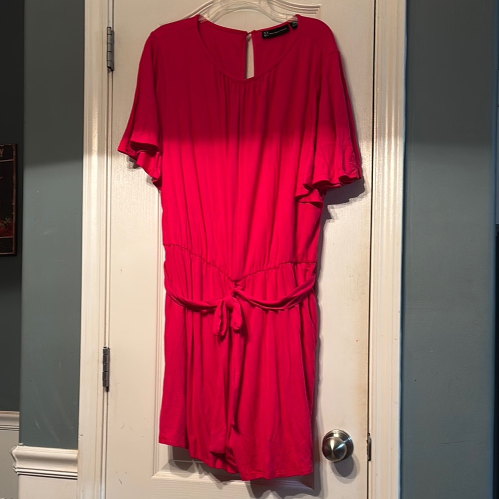 2/$30 New York & Company Pink Flutter Sleeve Romper Women’s 2X NWT
